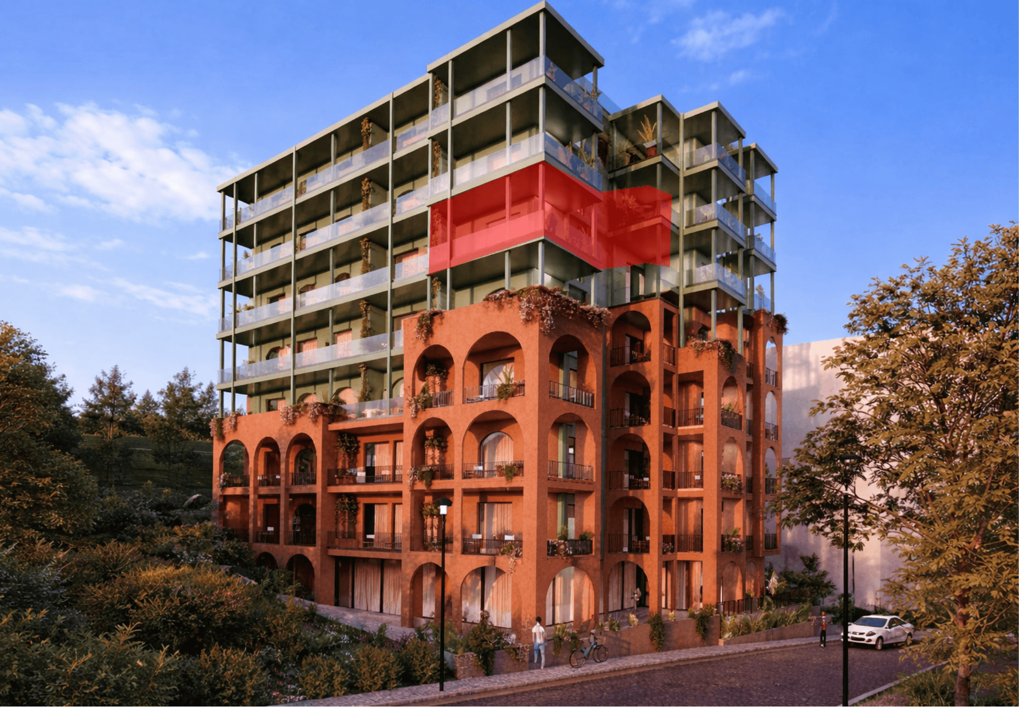 Apartament 1+1 me ballkon të madh dhe pamje deti në shitje në Sarandë | 92.5 m² 1