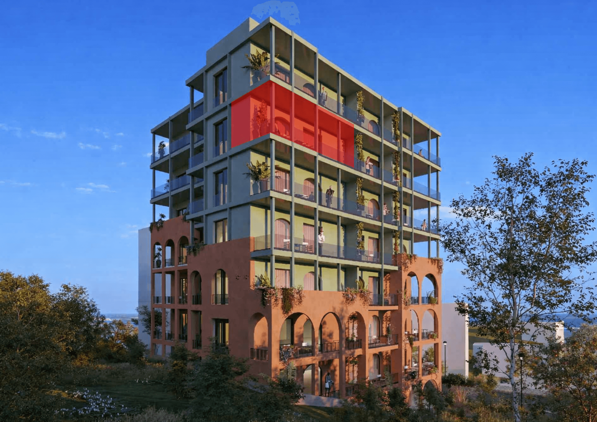 Apartament 1+1 me verandë dhe pamje deti në shitje në Sarandë | 92 m² 1