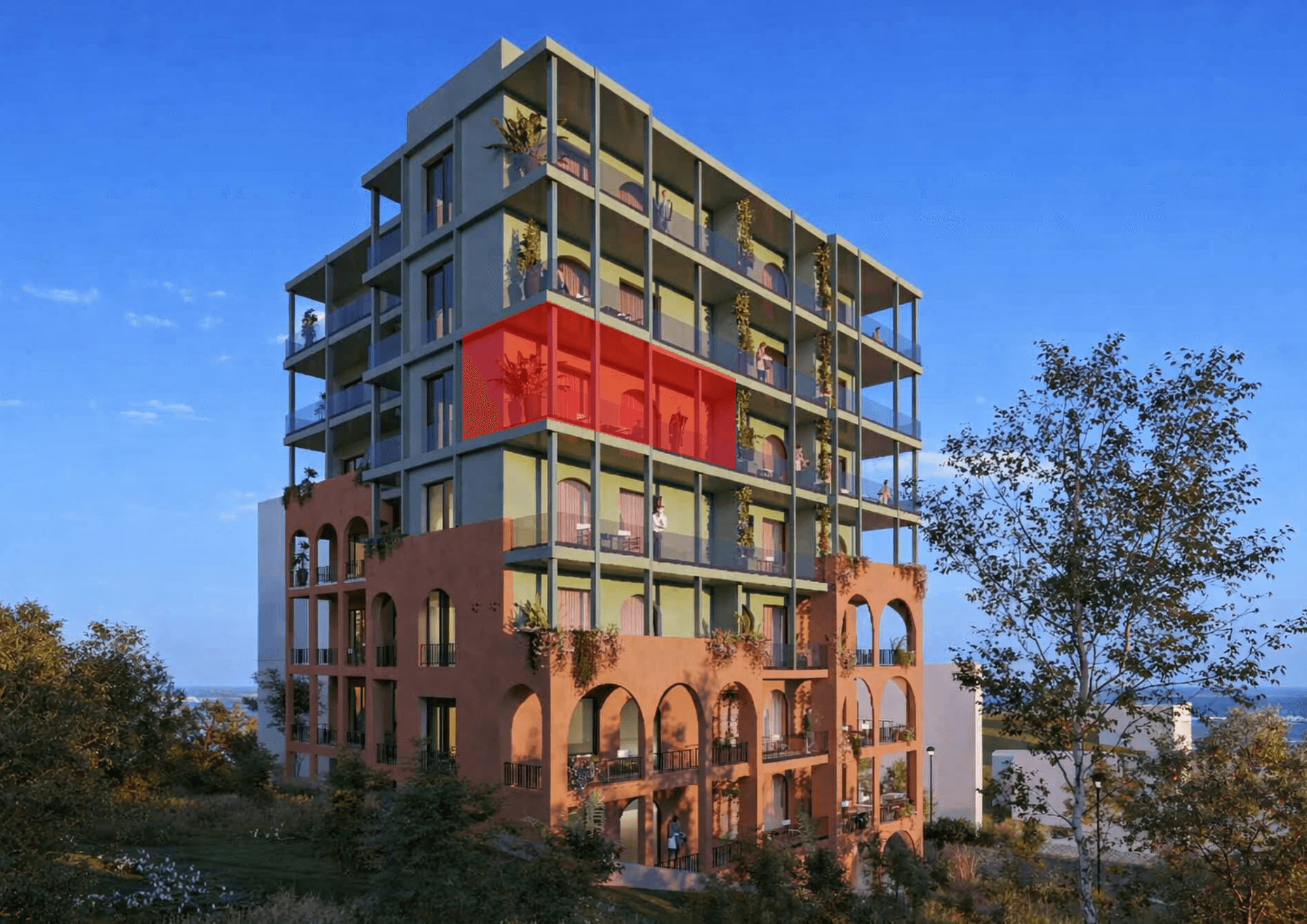 Apartament 1+1 me verandë dhe pamje deti në shitje në Sarandë 1