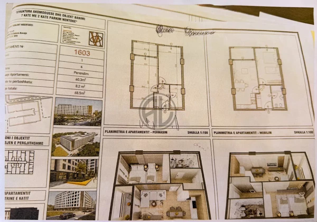 Apartament 1+1 tek Rezidenca VM. 68.5m2 2