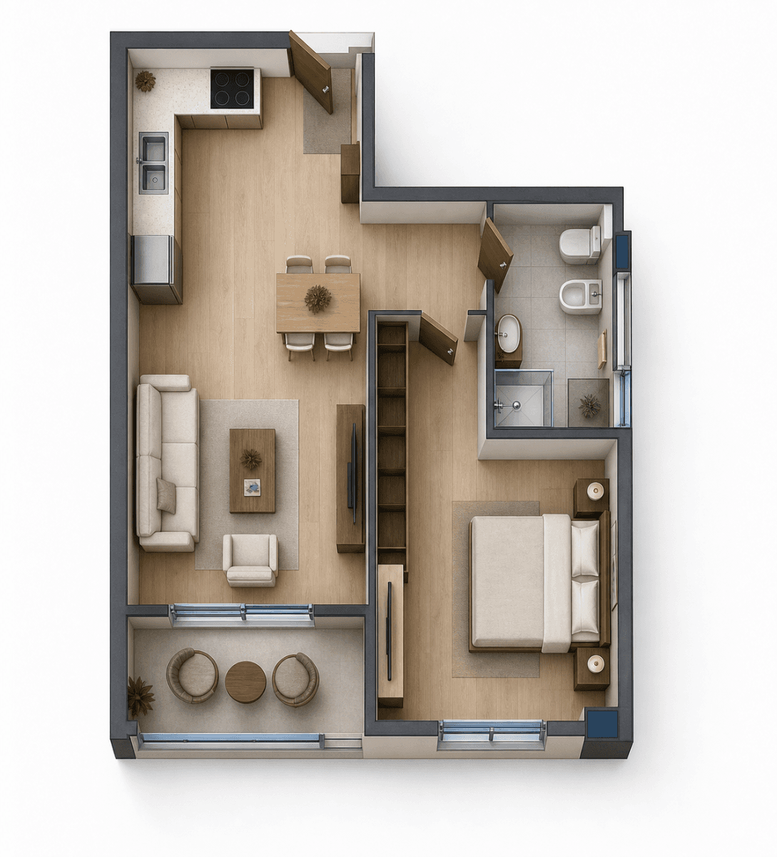 Shitet Apartament 1+1 60m2 – Rezidenca Oriental, Golem 2