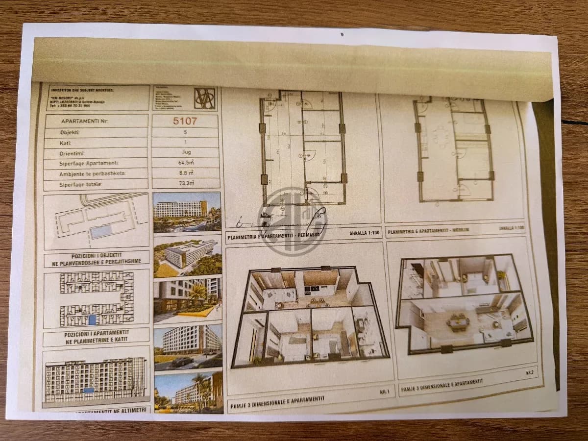 Apartament 2+1 73.3 m2 tek Rezidenca VM. 2