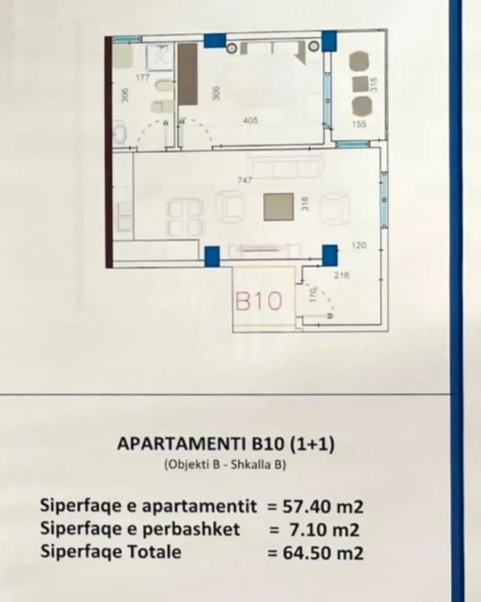 Apartament 1+1 për Shitje – Oriental Residence, Golem 3