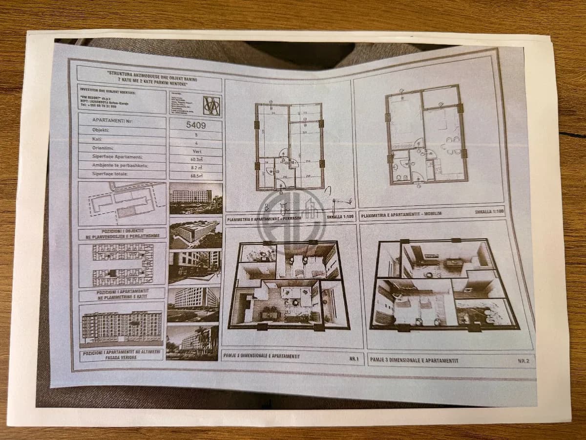 Apartament 68.5m2 1+1 tek Rezidenca VM. 2