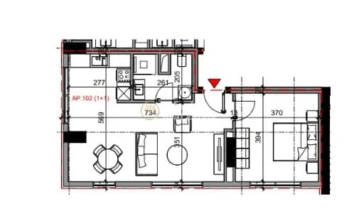Shitje | Apartament 1 + 1 | Rruga Bardhyl | 180480 €