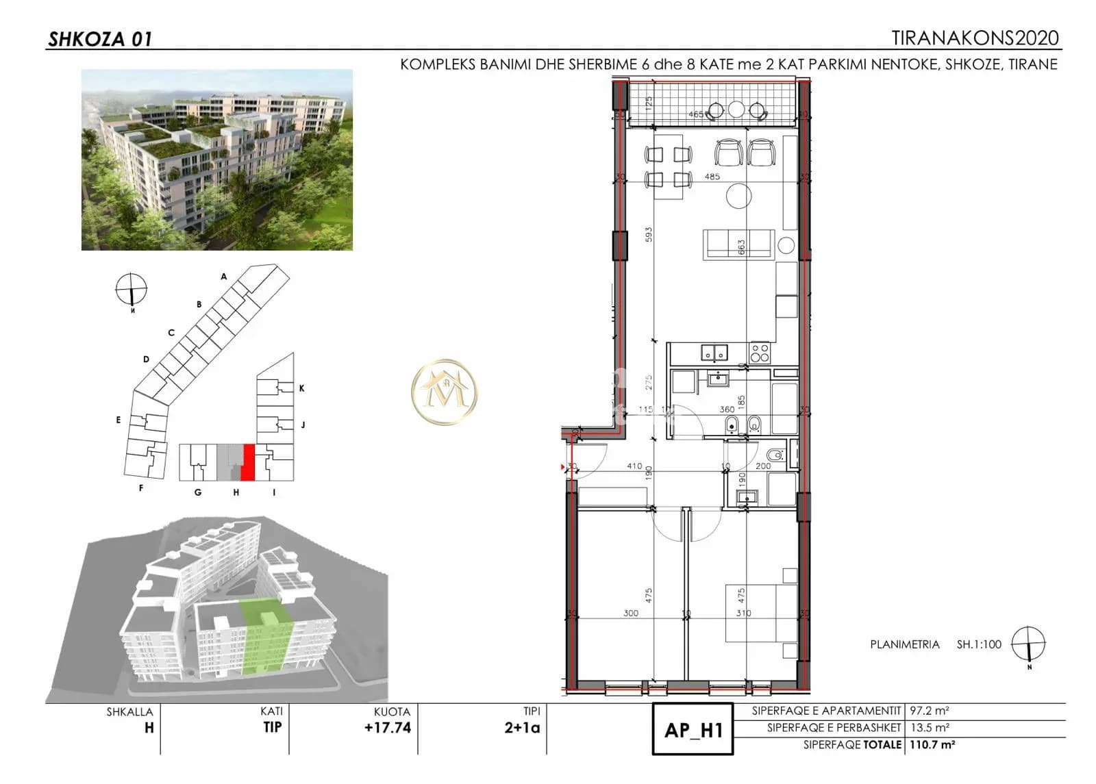 Shitje | Apartament 2 + 1 | Shkozë | 150000 €