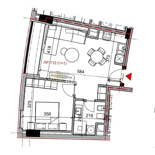 Shitje | Apartament 1 + 1 | Rruga Bardhyl | 165360 €