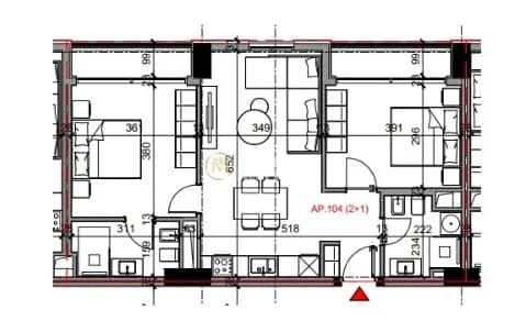 Shitje | Apartament 2 + 1 | Rruga Bardhyl | 234960 €