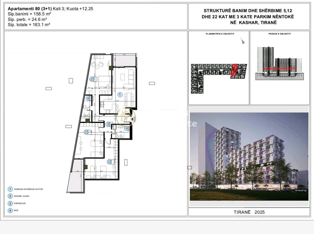Shitje | Apartament 3 + 1 | Astir | 1 €