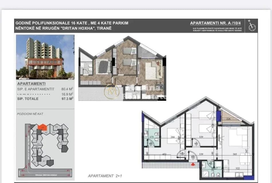 Shitje | Apartament 2 + 1+2 | Zogu i Zi | 165000 € 4