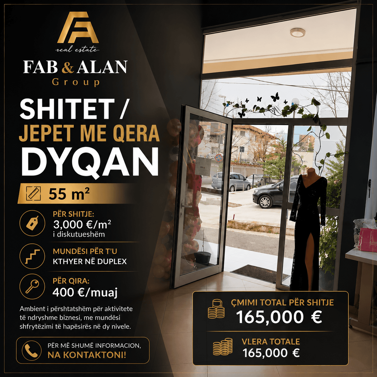 🏪 SHITET / JEPET ME QERA – DYQAN 55 m²