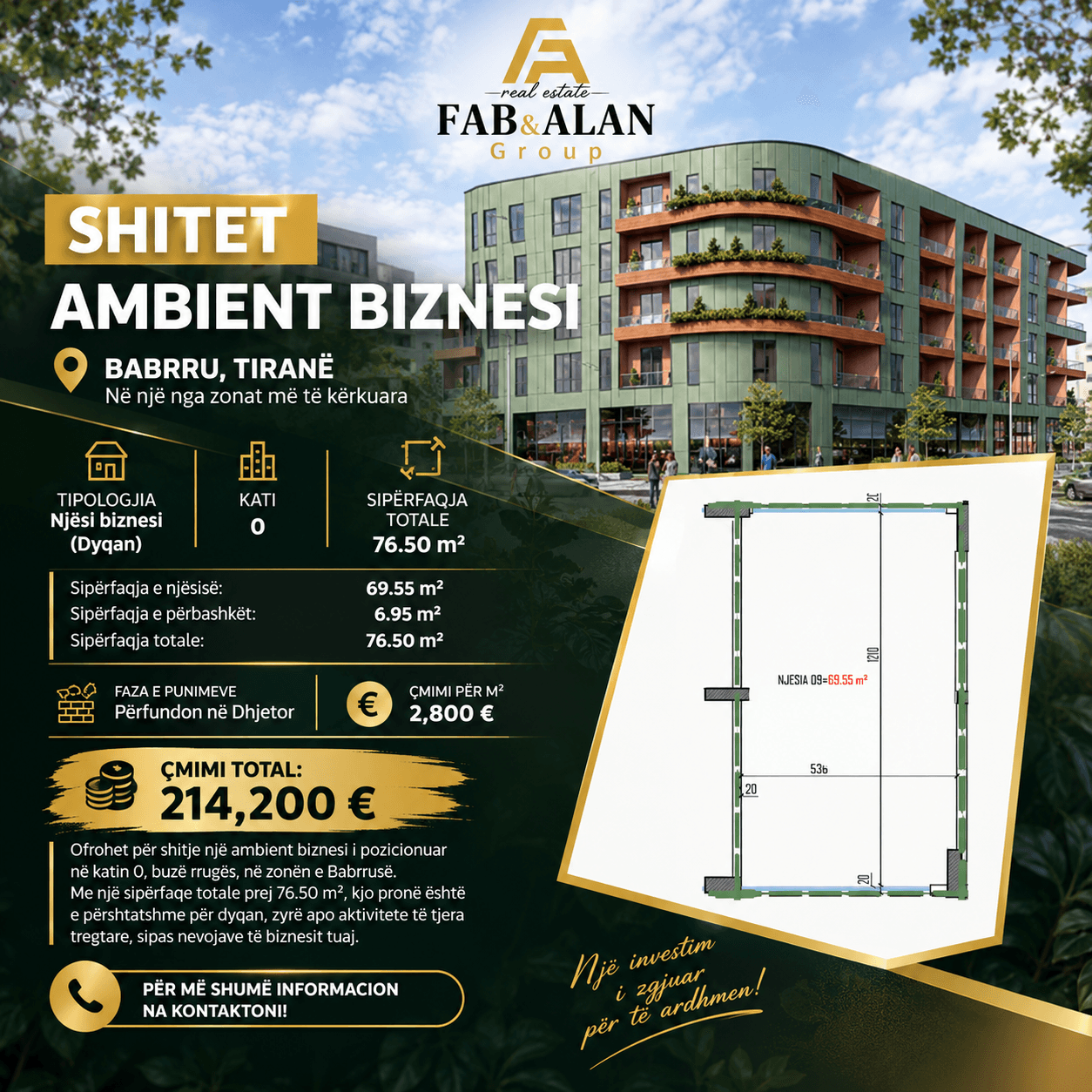 🏢 SHITET AMBIENT BIZNESI – BABRRU, TIRANË