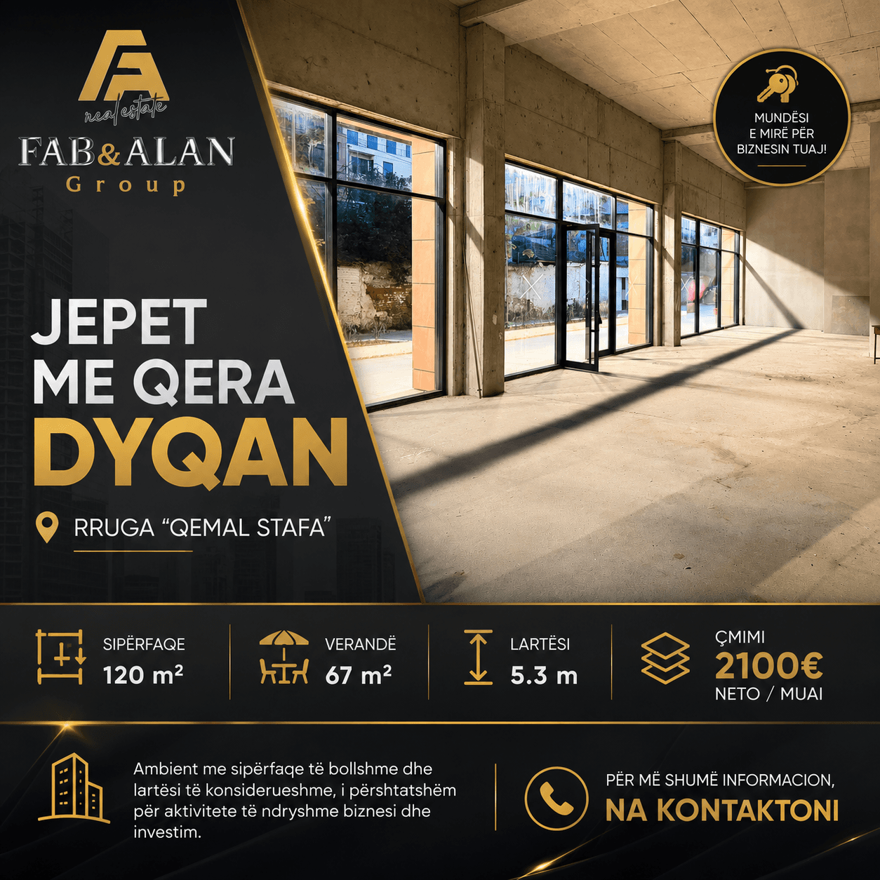 JEPET ME QIRA DYQAN – RRUGA “QEMAL STAFA” 1