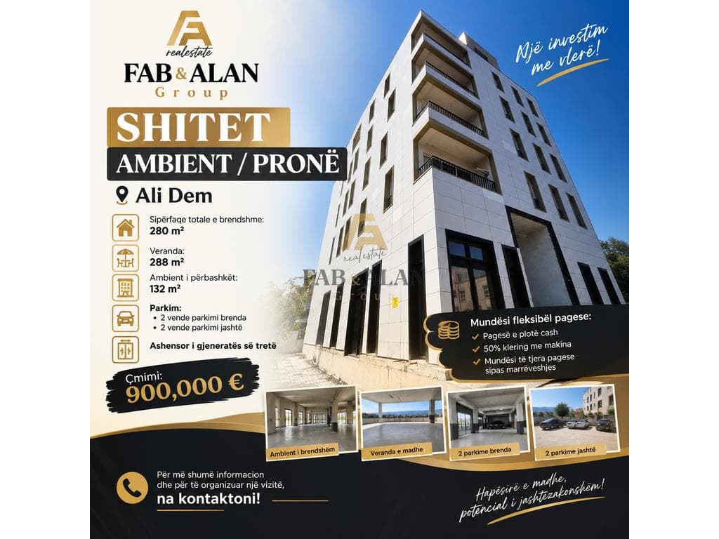 🏢 SHITET – AMBIENT / PRONË PREMIUM NË ALI DEM!