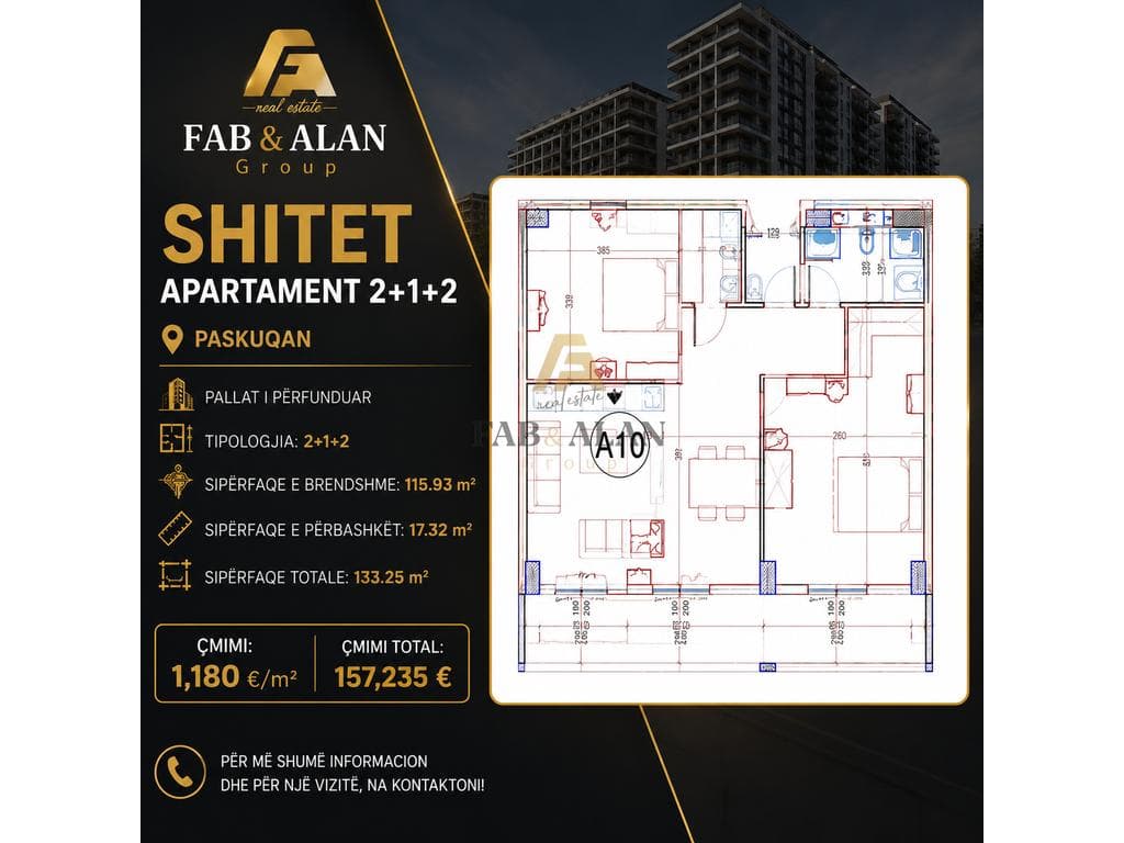 🏡 Apartament 2+1+2 në shitje – Paskuqan