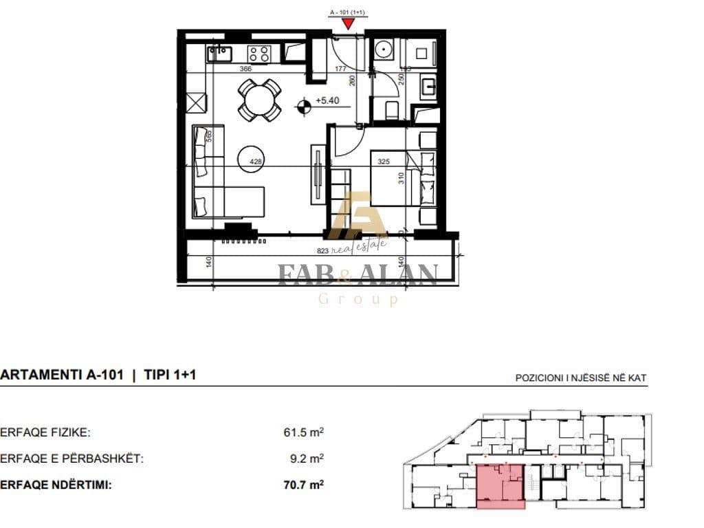 🏡 SHITET APARTAMENT 1+1 – BLOCKS TIRANA RESIDENCE 3