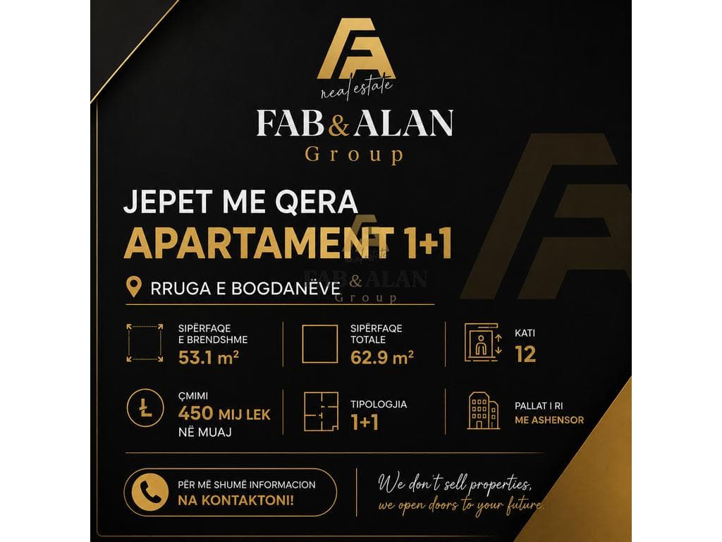 🏡 JEPET ME QIRA APARTAMENT 1+1 – ALI DEMI