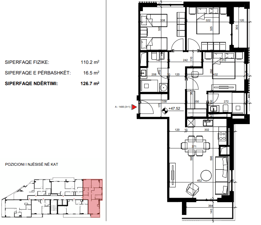 🏡 SHITET APARTAMENT 3+1 – BLOCKS TIRANA RESIDENCE