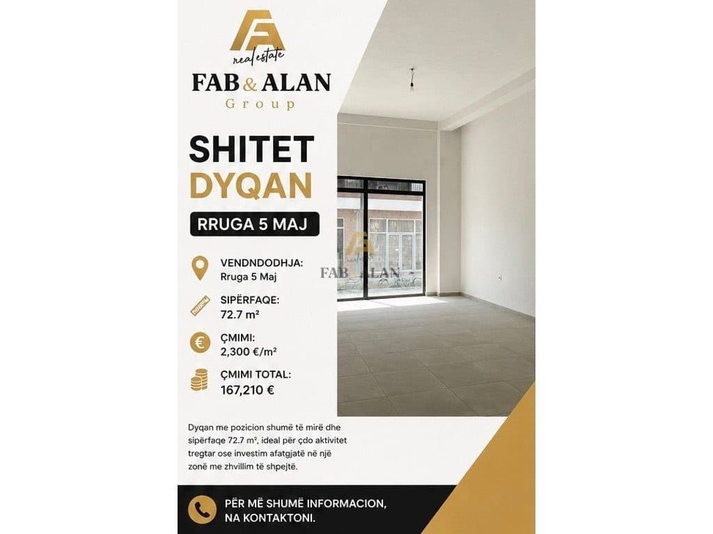 Shitet Dyqan – Rruga 5 Maj 167,210 €