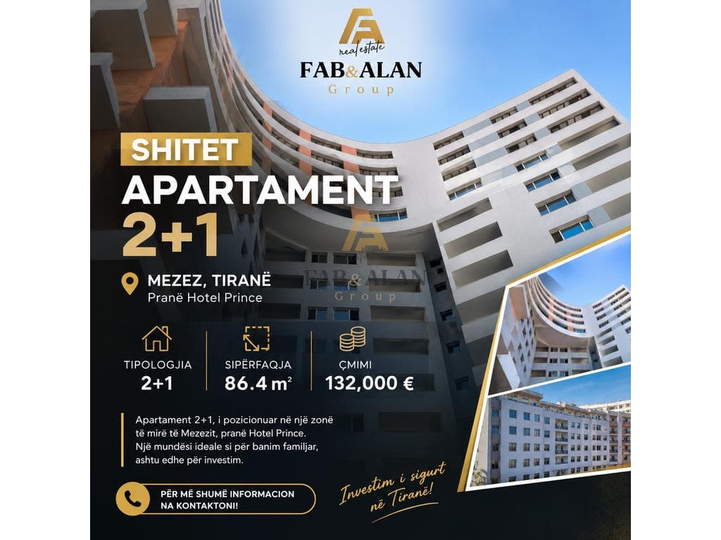 🏡 SHITET APARTAMENT 2+1 – MEZEZ, TIRANË