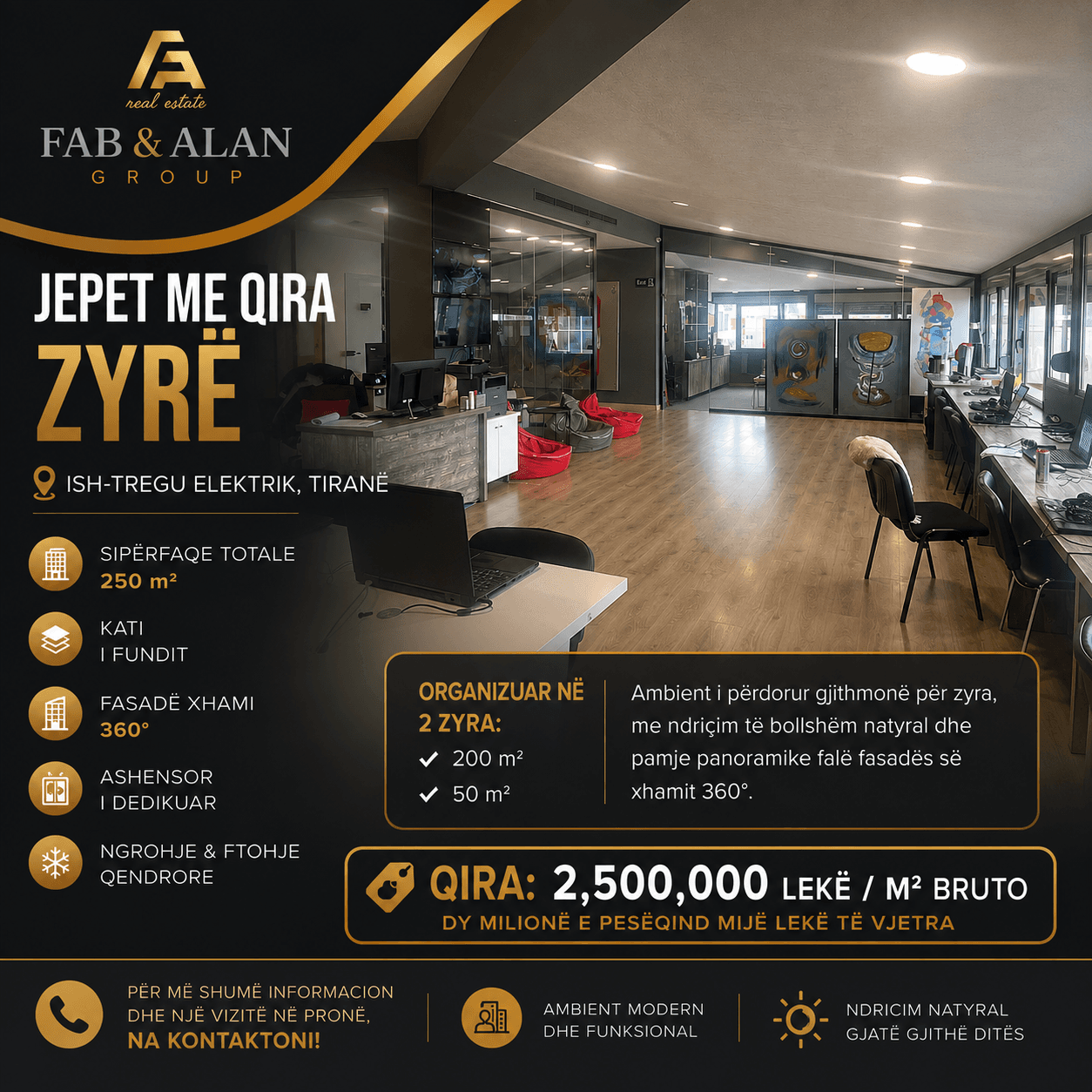 🏢 JEPET ME QIRA ZYRË – ISH-TREGU ELEKTRIK