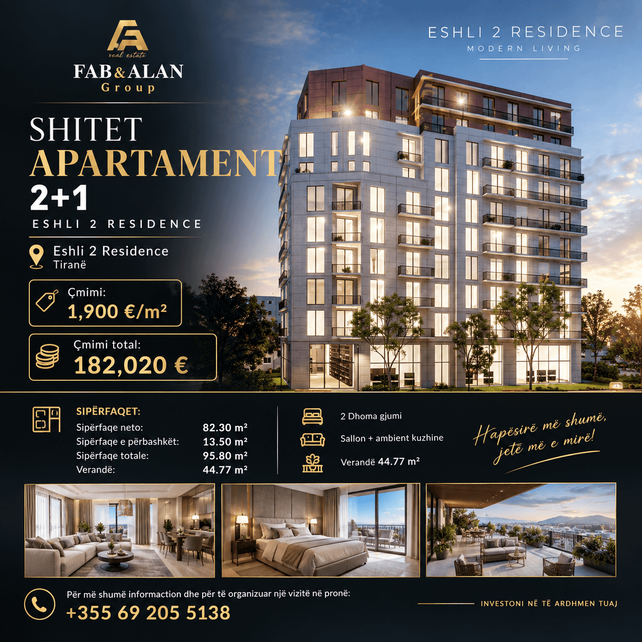 🏡 SHITET APARTAMENT 2+1 – ESHLI 2 RESIDENCE