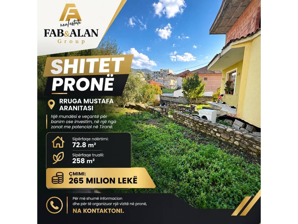 🏡 SHITET PRONË – RRUGA MUSTAFA ARANITASI,FARKE