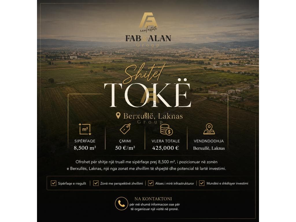 🏡 Shitet Tokë – Berxullë, Laknas