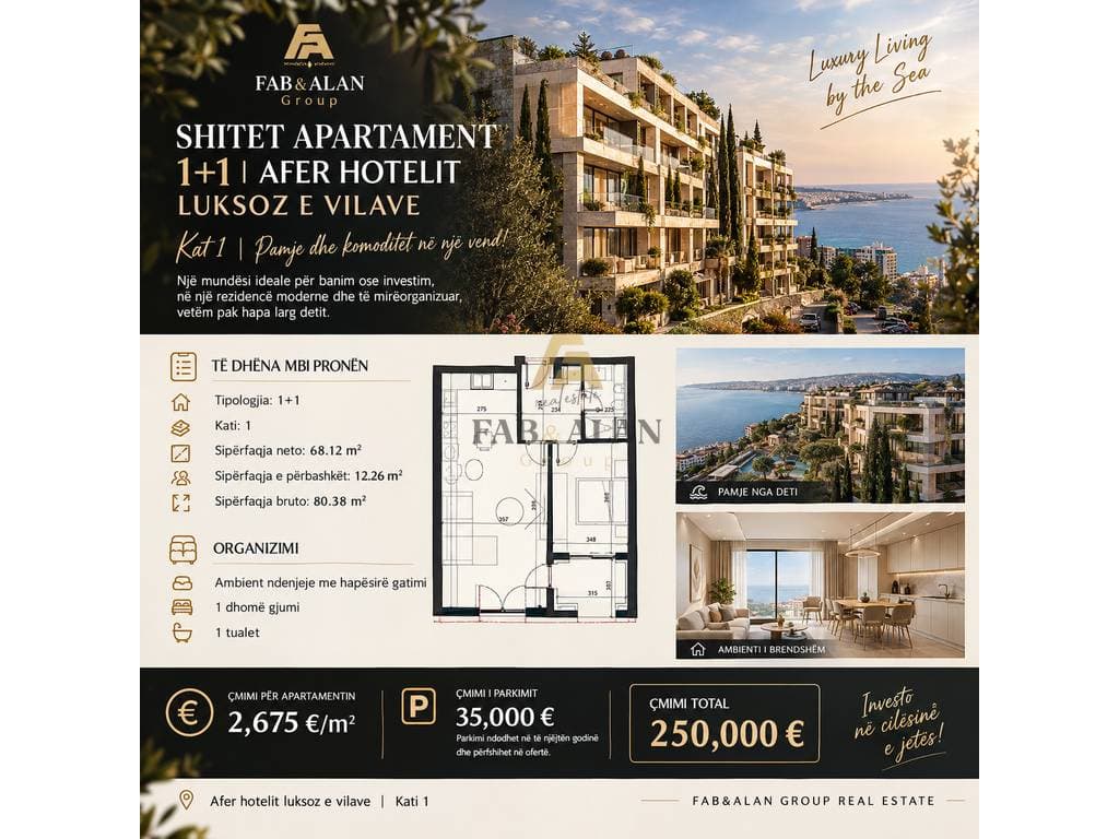 🏡 SHITET APARTAMENT 1+1 | SUNPALASË