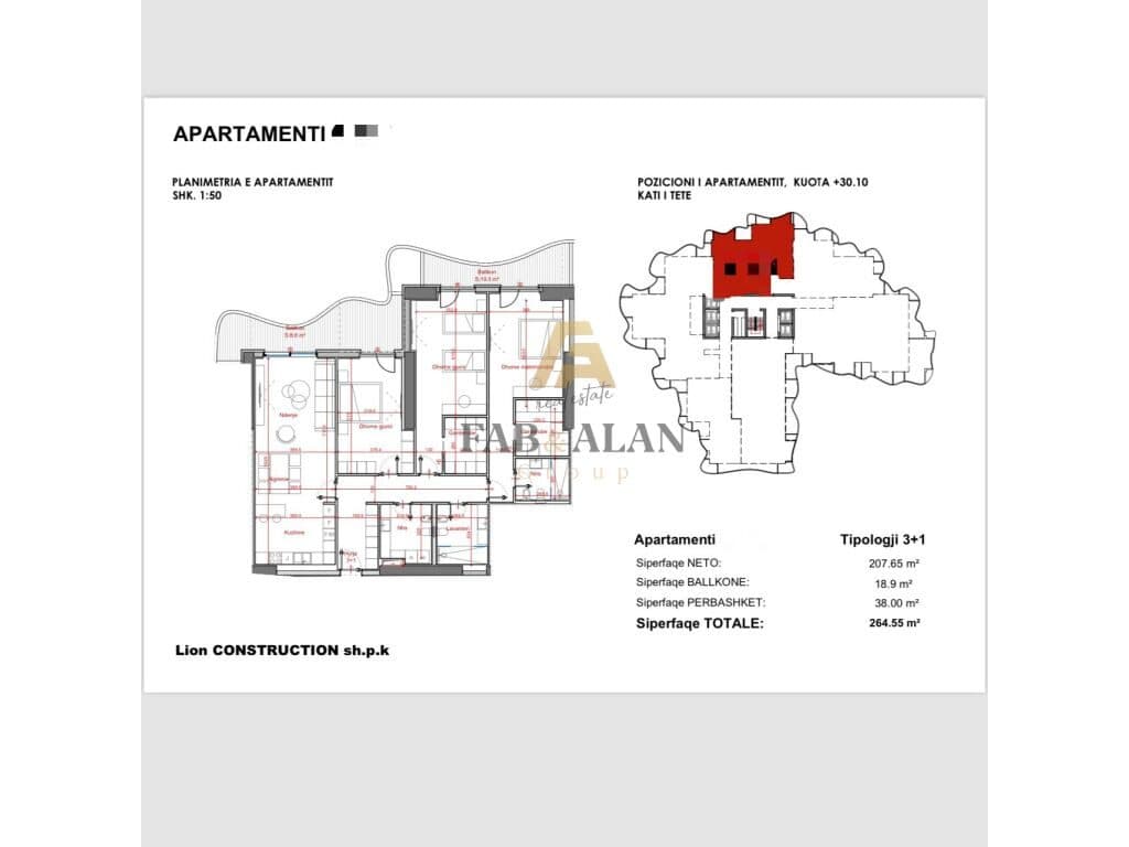 !!! Shitet Apartament 3+1+3!!!! ''Lion Park '' 4