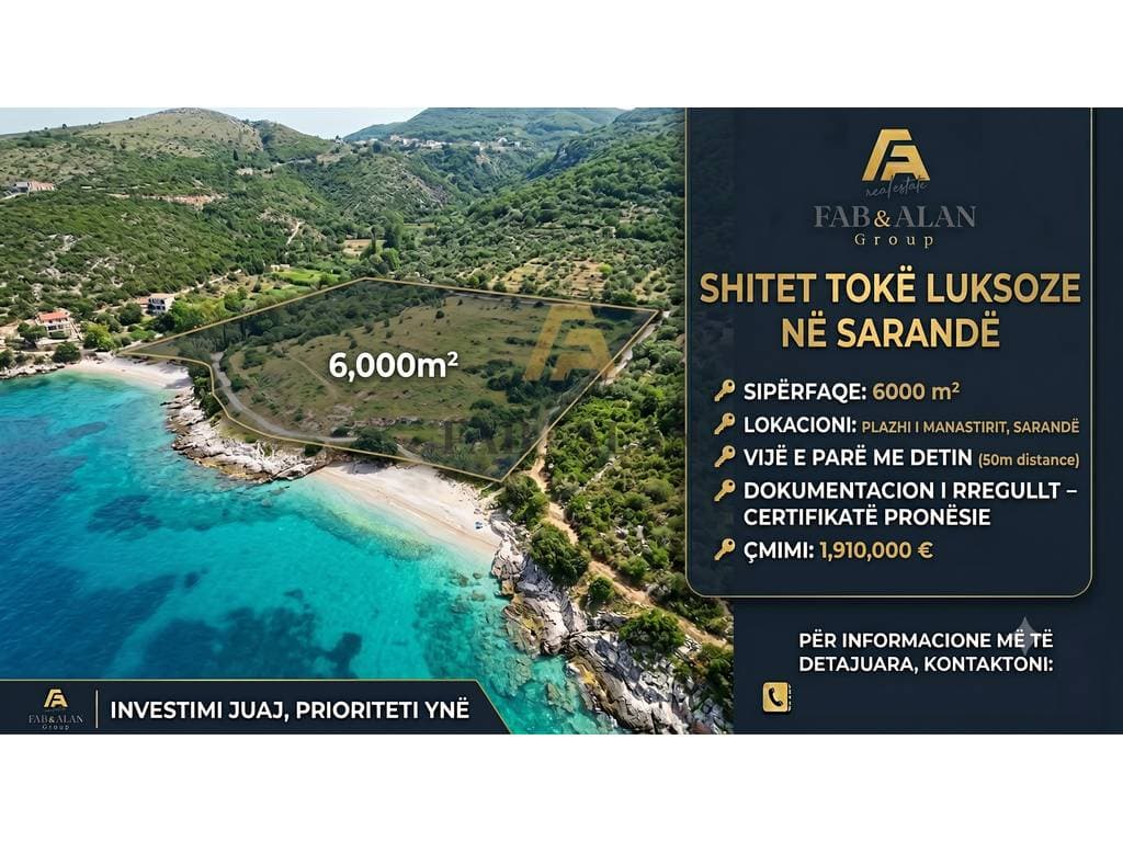 Tokë Për Shitje në Ksamil, Sarandë - 1.910.000€ | 6000 m²