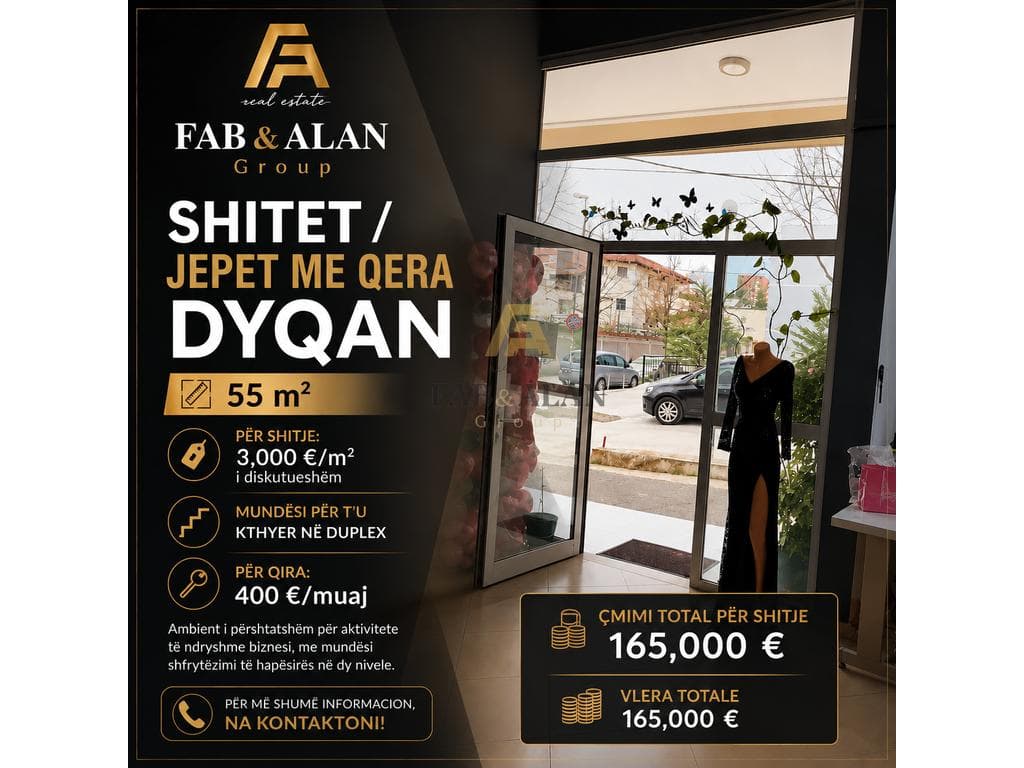 🏪 SHITET / JEPET ME QERA – DYQAN 55 m²