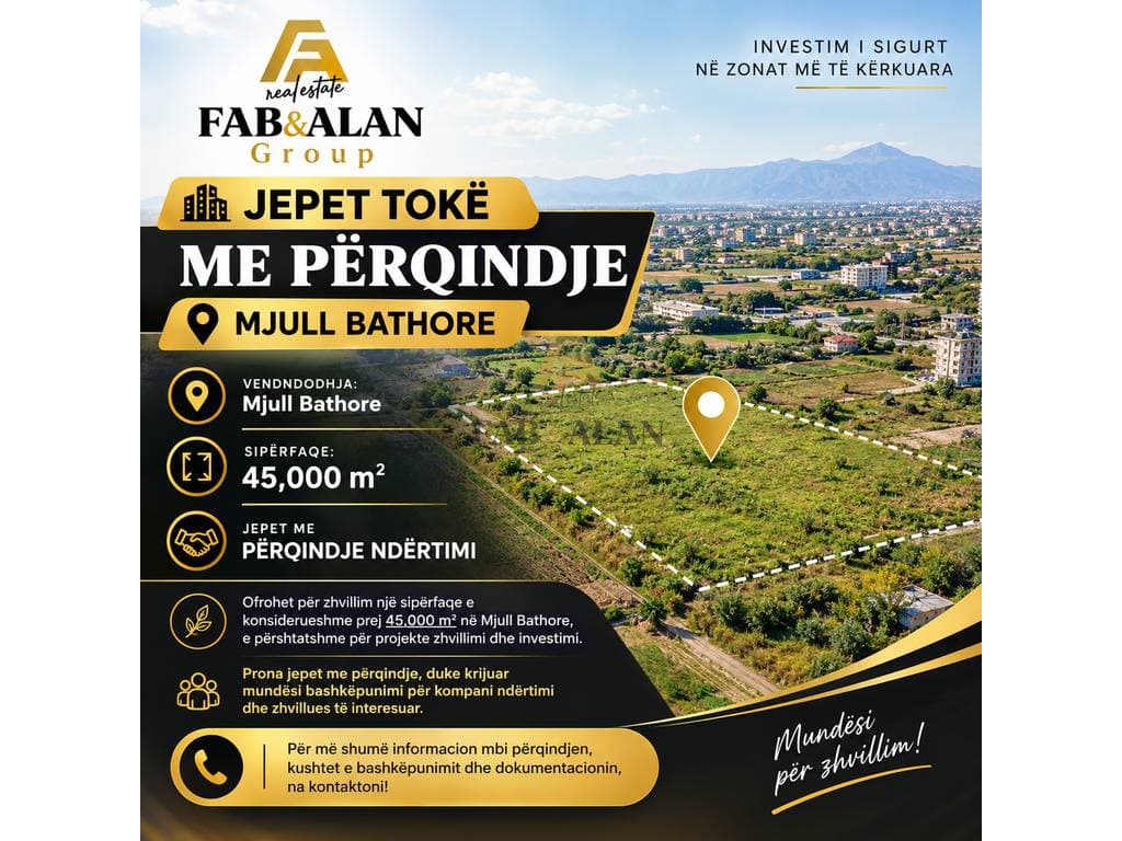 🌳 JEPET TOKË ME PËRQINDJE – MJULL BATHORE
