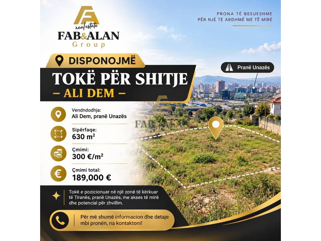 📍 DISPONOJMË TOKË PËR SHITJE – ALI DEM