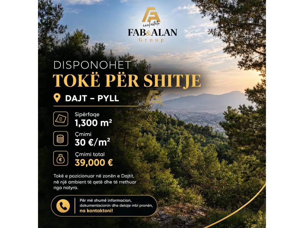 🌳 DISPONOHET TOKË PËR SHITJE – DAJT, PYLL