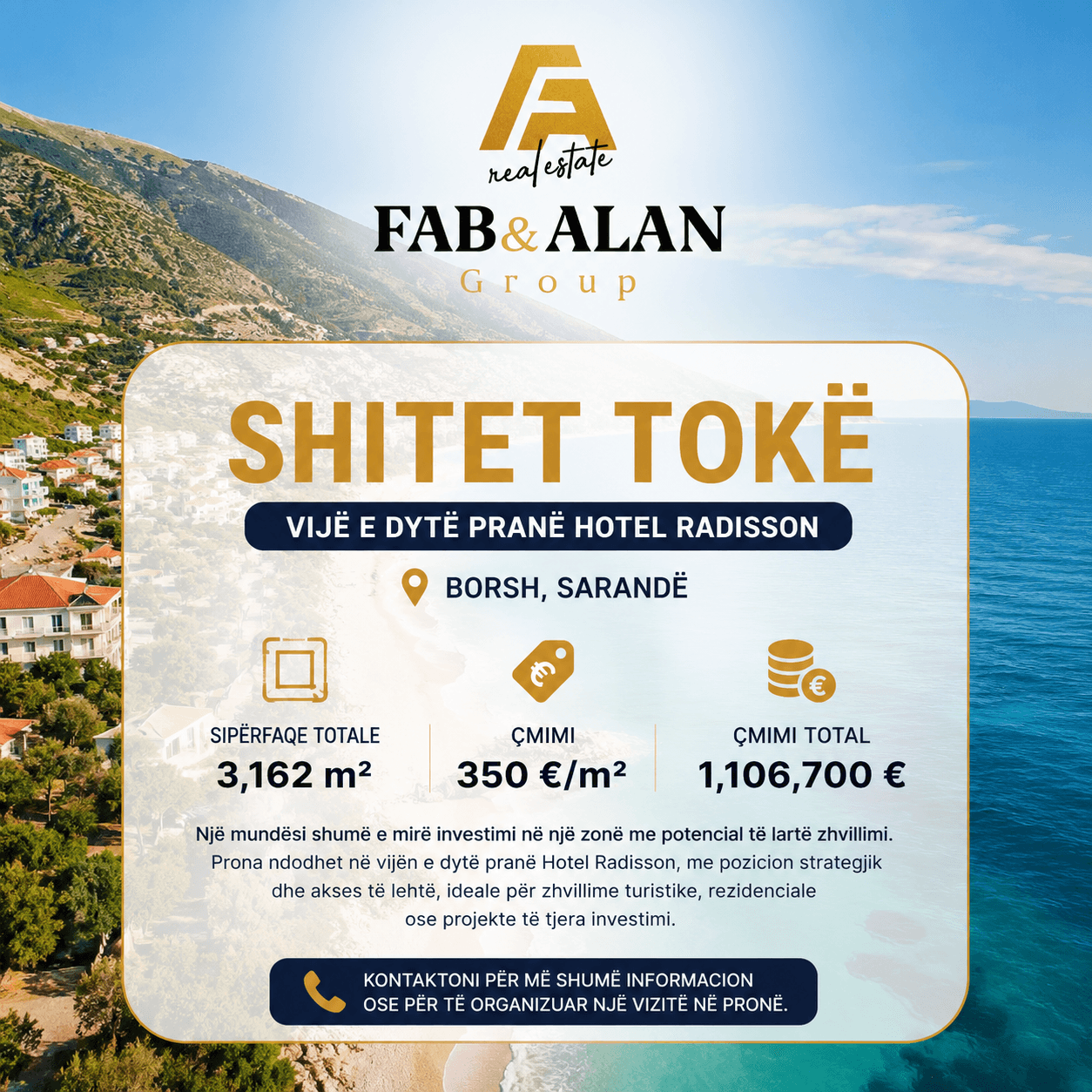 🏡 Shitet Tokë – Borsh , Sarande