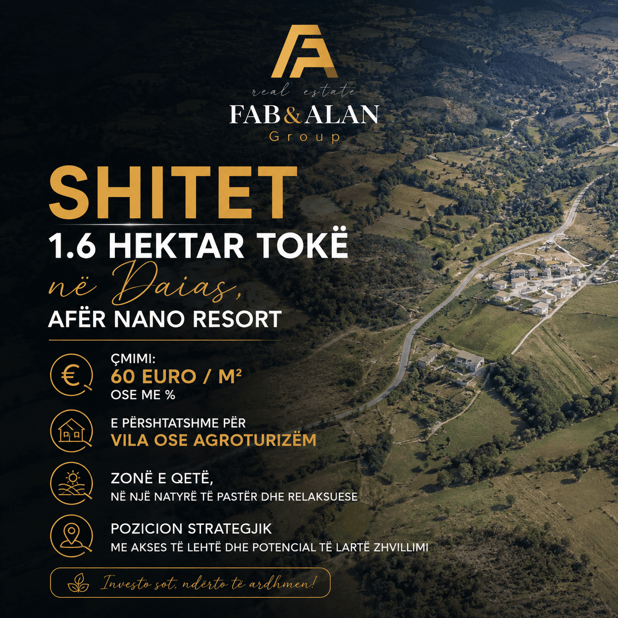 Tokë për Shitje në Daias, Tiranë - 960000€ | 16000 m²