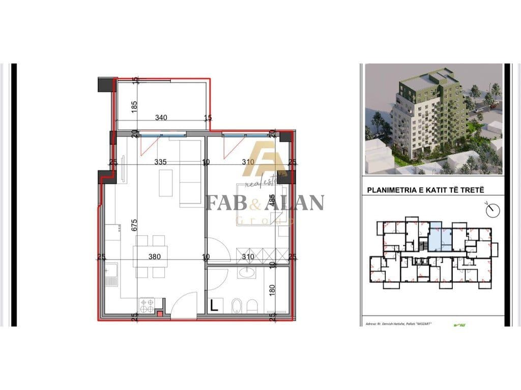 APARTAMENT PER SHITJE 1+1 PRANE UNAZES SE MADHE! 1