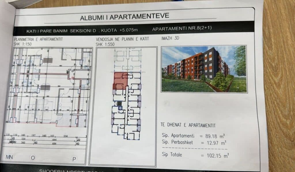 PËR SHITJE APARTAMENT 2+1 – ANË TË LIQENIT, PASKUQAN