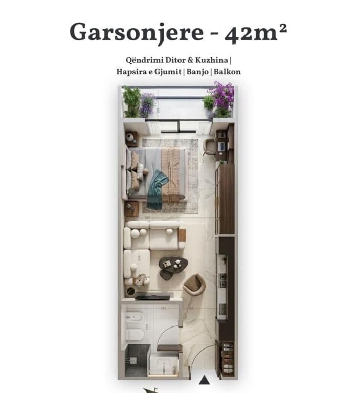 🏡 Apartament Modern Studio për Shitje 📍Rezidenca Liburnia – Golem 2
