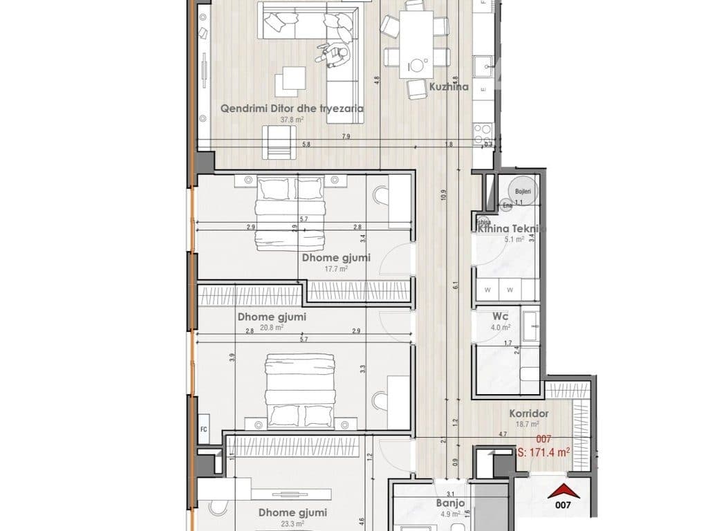Banesë në shitje 171.4m² te Prishtina e Re 2