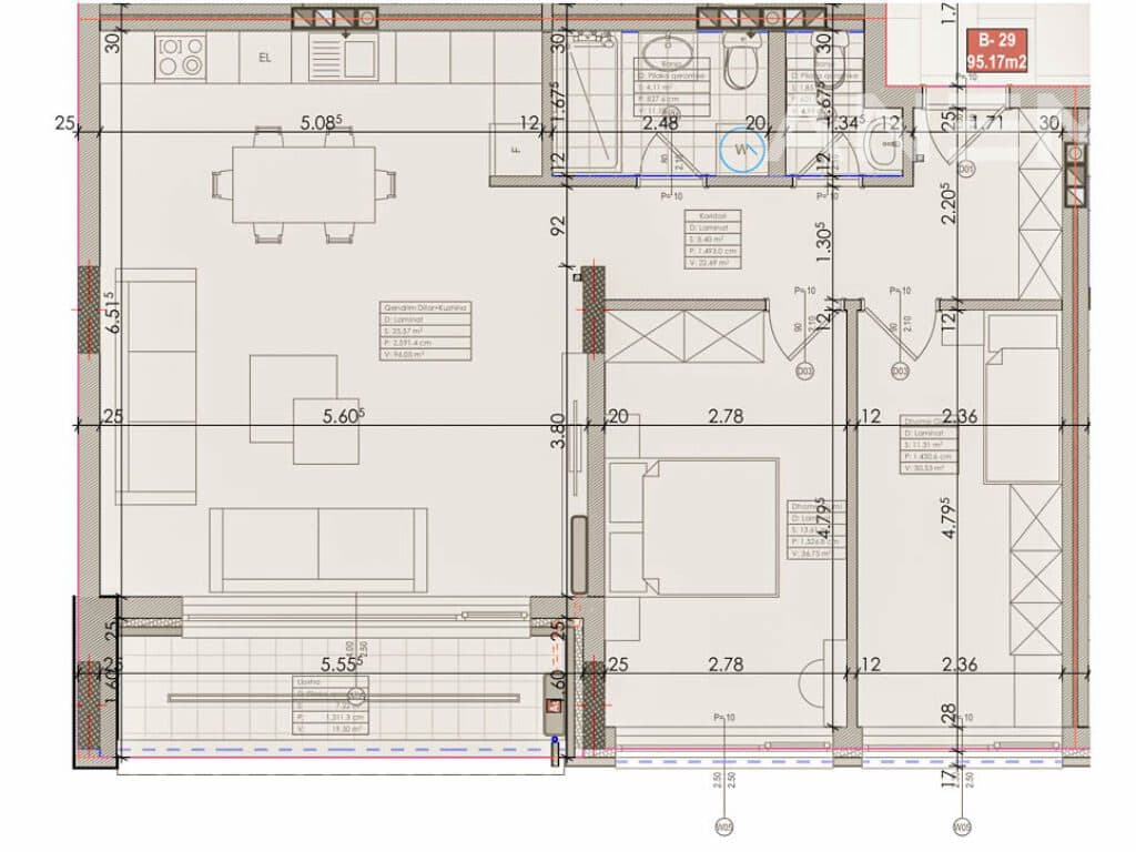 Banesë në shitje 95.17m² në rrugën A 2