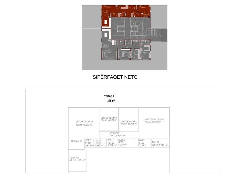 Penthouse në shitje 162m² + 345m² tarracë në Marigona Hill 2