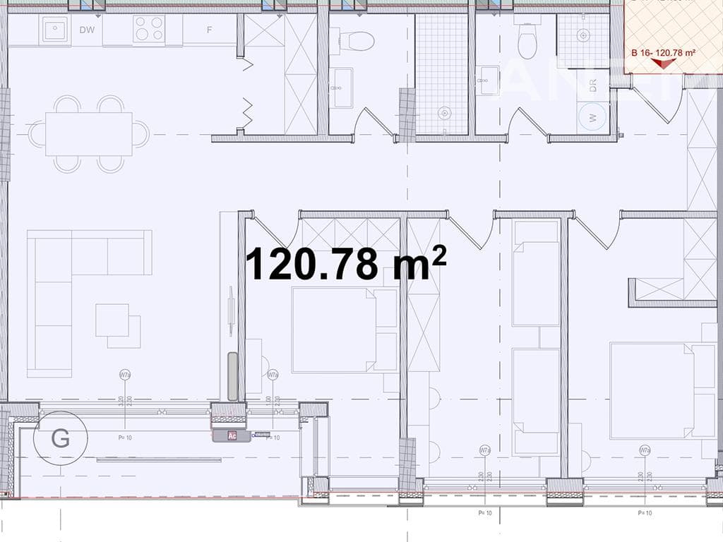 Banesë në shitje 120.78m² në lagjen Kalabria 4