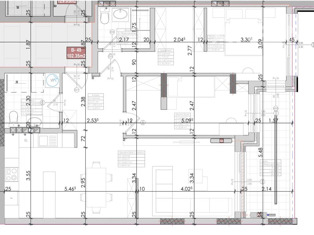 Banesë në shitje 102.35m² në rrugën A 3