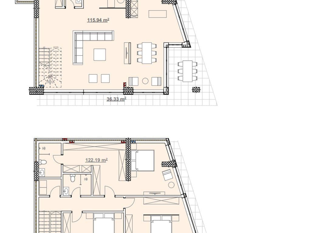 Duplex në shitje 238.18m² + 62.89m² tarracë në Marigona Hill 2