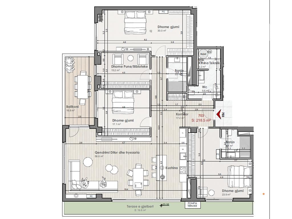 Banesë në shitje 218.5m² + 19.8m² tarracë në Prishtinën e Re 4