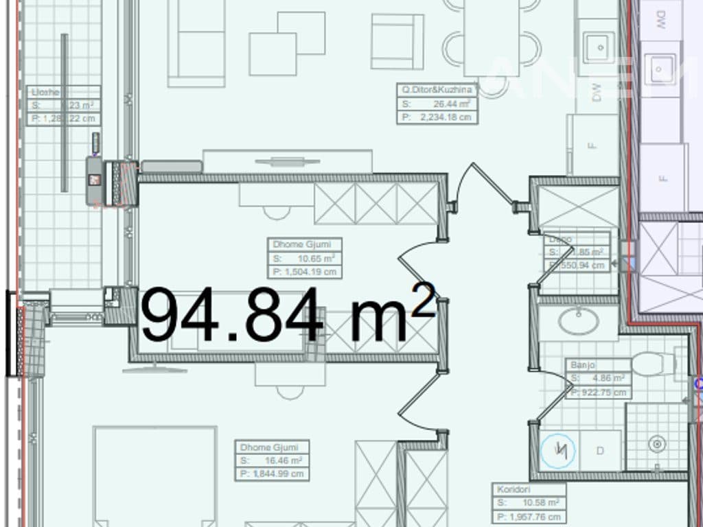 Banesë në shitje 94.84m² në lagjen Kalabria 4