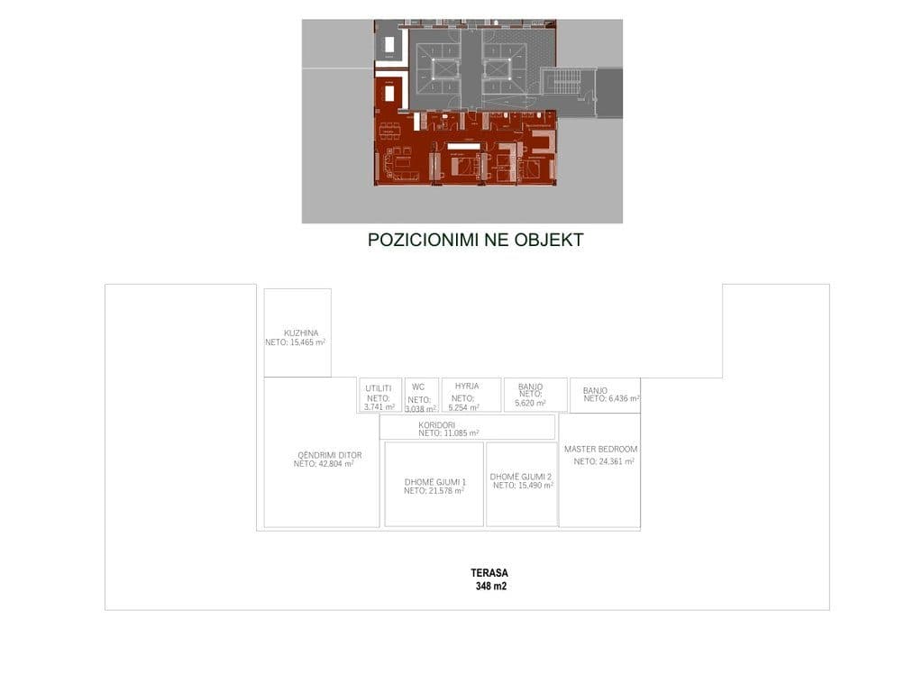 Penthouse në shitje 162m² + 348m² tarracë në Marigona Hill 2