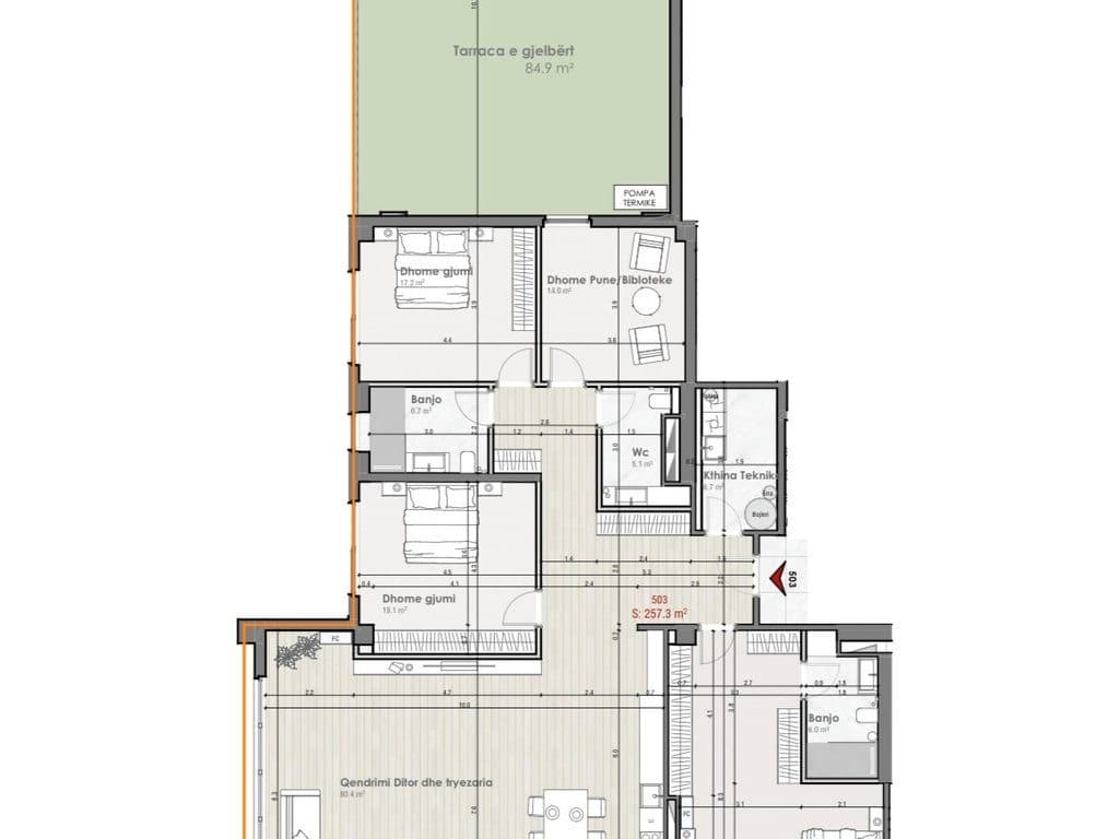 Banesë në shitje 257.3m² te Prishtina e Re 2